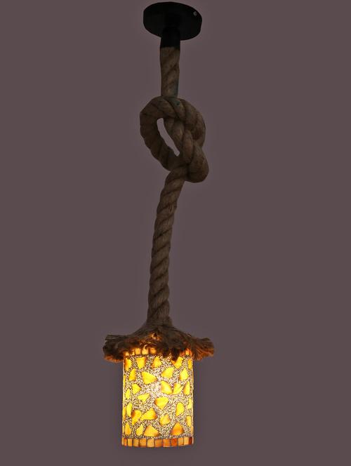 ultra stylish pendant ceiling lamp light hanging in rope with hand decorative designer & colorful glass shade - 15574252 - Very Small Image - 1