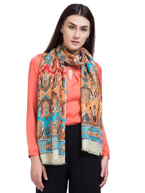 printed woolen stole - 15575312 - Very Small Image - 1