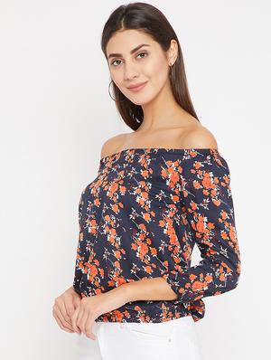 off shoulder floral top - 15575939 - Standard Image - 2