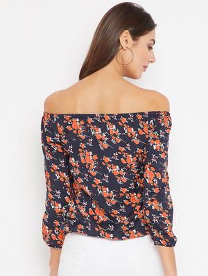 off shoulder floral top - 15575939 - Standard Image - 3