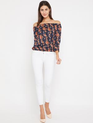 off shoulder floral top - 15575939 - Standard Image - 4