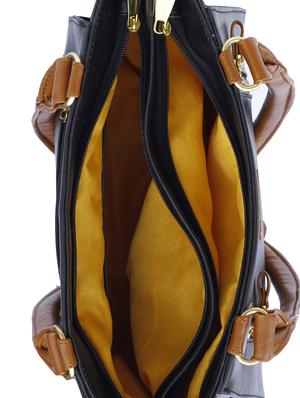 black leatherette (pu) regular handbag - 15576118 - Standard Image - 3