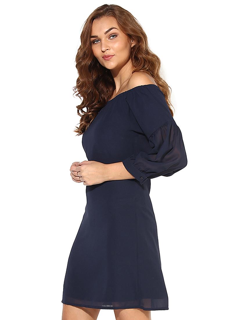 sheer sleeved detail off shoulder dress - 15576153 - Zoom Image - 2