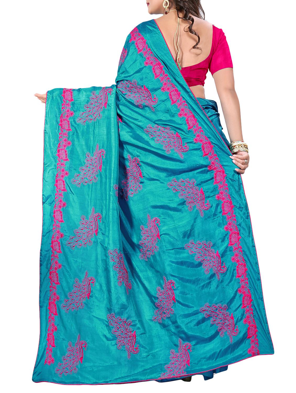 conversational embroidered saree with blouse - 15576935 - Zoom Image - 2