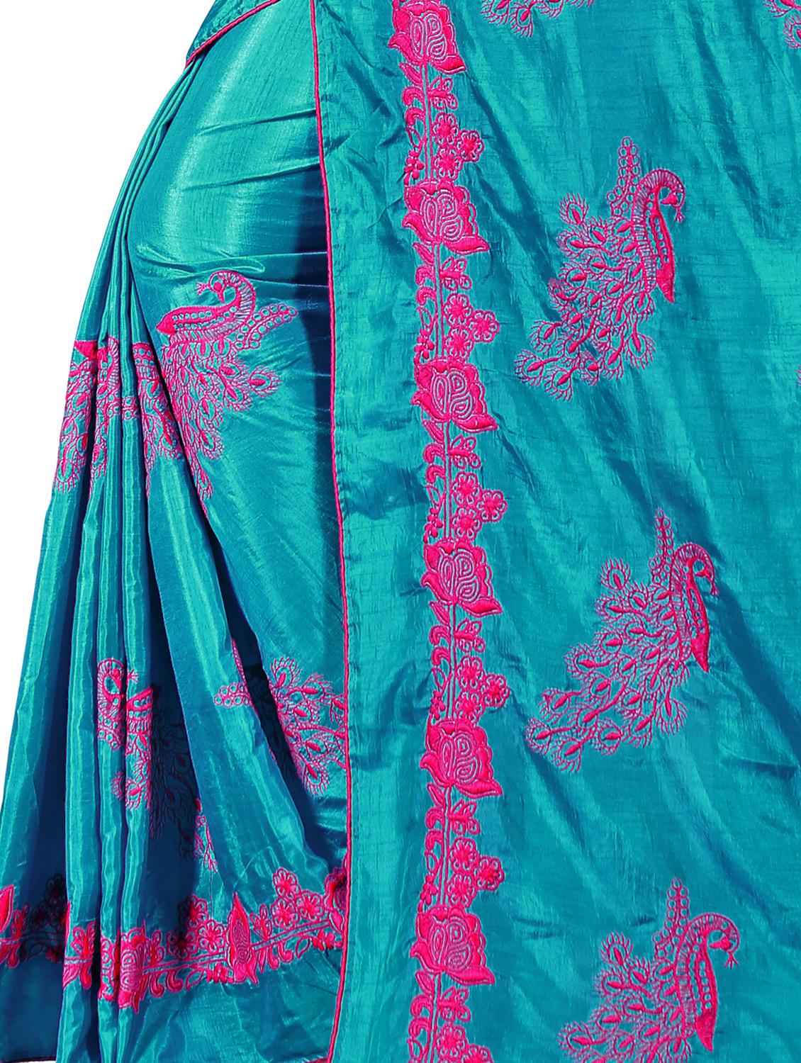 conversational embroidered saree with blouse - 15576935 - Zoom Image - 3