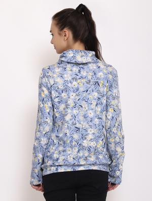 turtle neck floral sweatshirt - 15577306 - Standard Image - 3