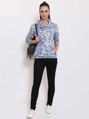 turtle neck floral sweatshirt - 15577306 - Standard Image - 4