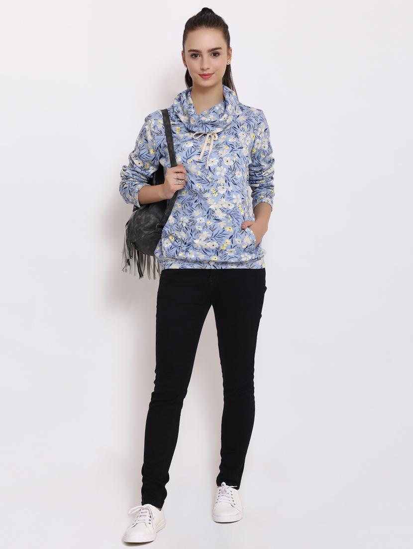 turtle neck floral sweatshirt - 15577306 - Zoom Image - 4