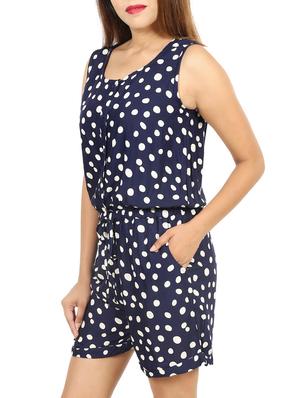 drawstring waist button detail romper - 15577580 - Standard Image - 2