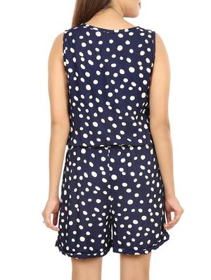 drawstring waist button detail romper - 15577580 - Standard Image - 3