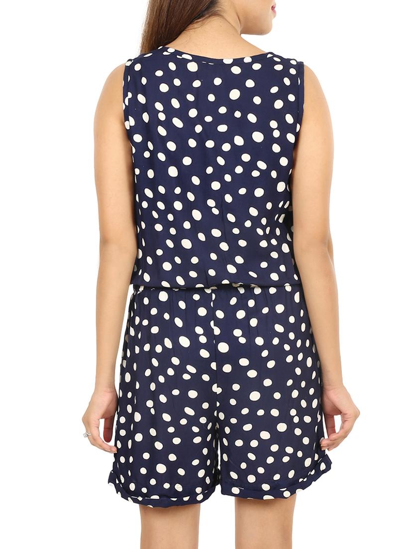 drawstring waist button detail romper - 15577580 - Zoom Image - 3