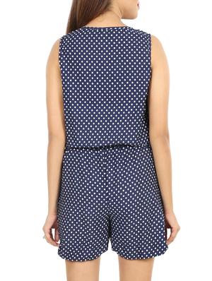 drawstring waist polka dot romper - 15577581 - Standard Image - 3