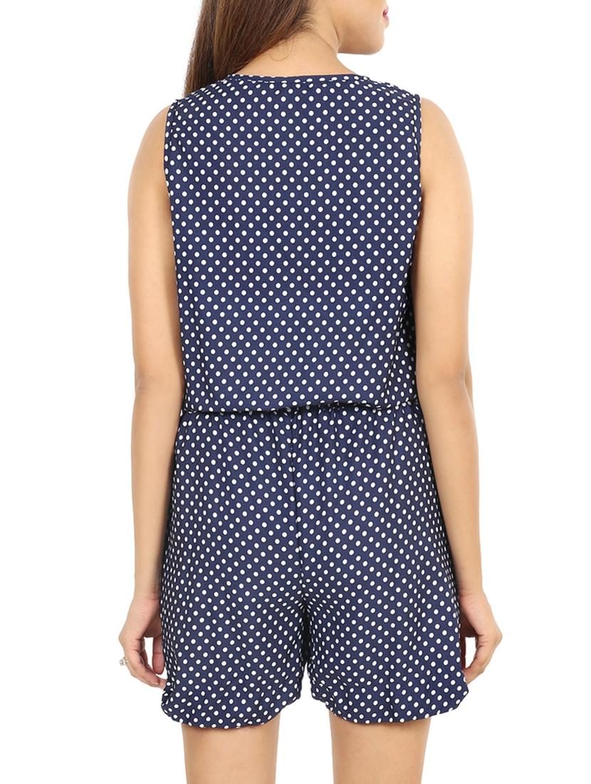 drawstring waist polka dot romper - 15577581 - Zoom Image - 3