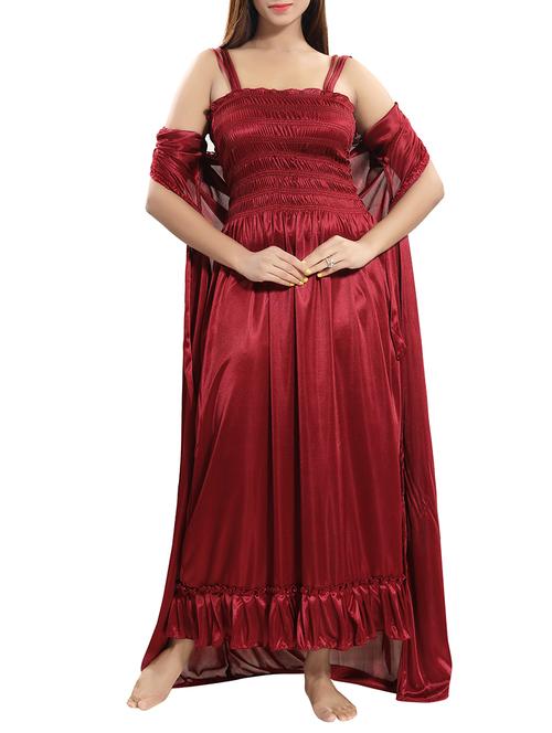 gathered detail sleeprobe and nighty set - 15577642 - Standard Image - 1
