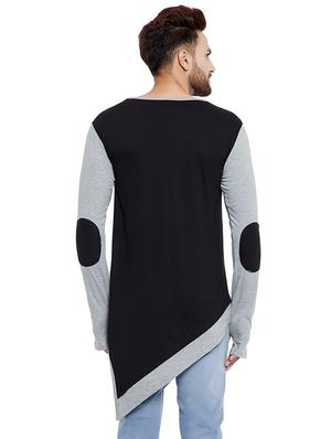 black cotton asymmetric tshirt - 15577999 - Standard Image - 3