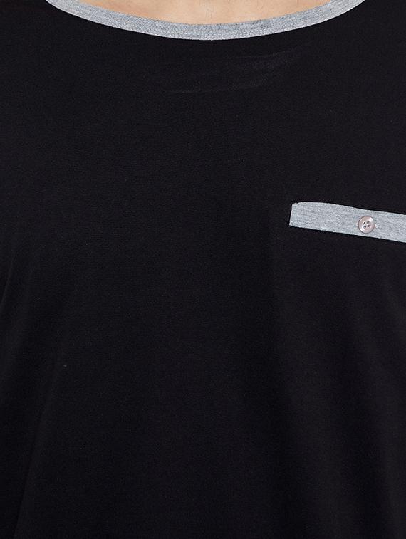 black cotton asymmetric tshirt - 15577999 - Zoom Image - 4