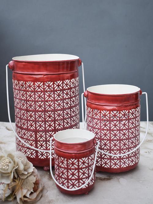 tea light holder cum candle stand - red set - 15578087 - Standard Image - 1