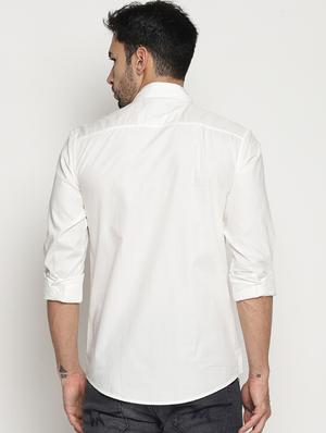 white solid casual shirt - 15578318 - Standard Image - 3
