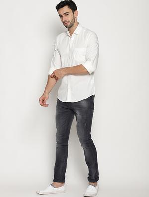white solid casual shirt - 15578318 - Standard Image - 4