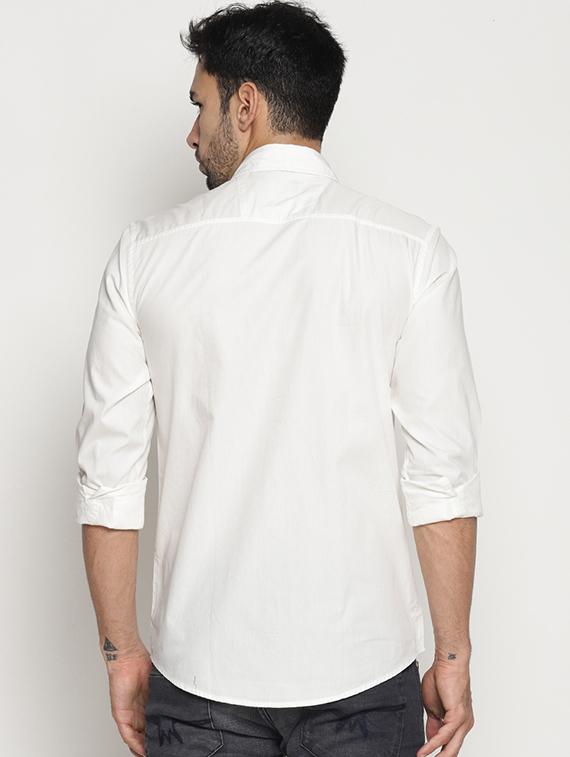 white solid casual shirt - 15578318 - Zoom Image - 3