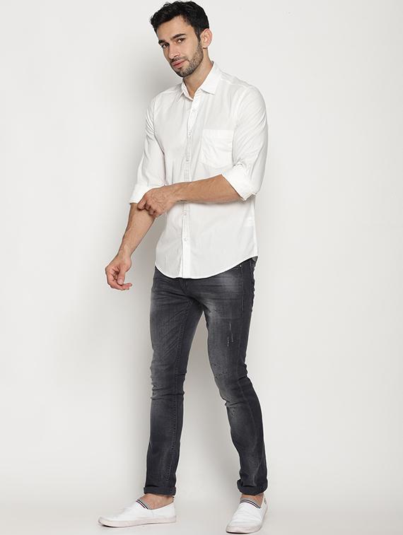 white solid casual shirt - 15578318 - Zoom Image - 4