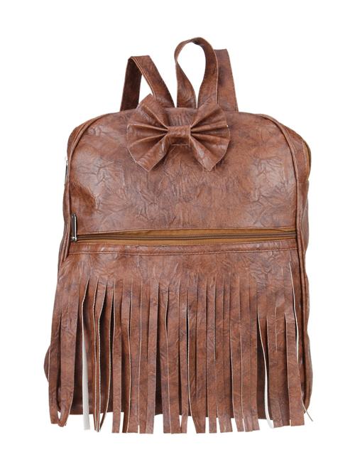 brown leatherette (pu) fashion backpack - 15578353 - Standard Image - 1