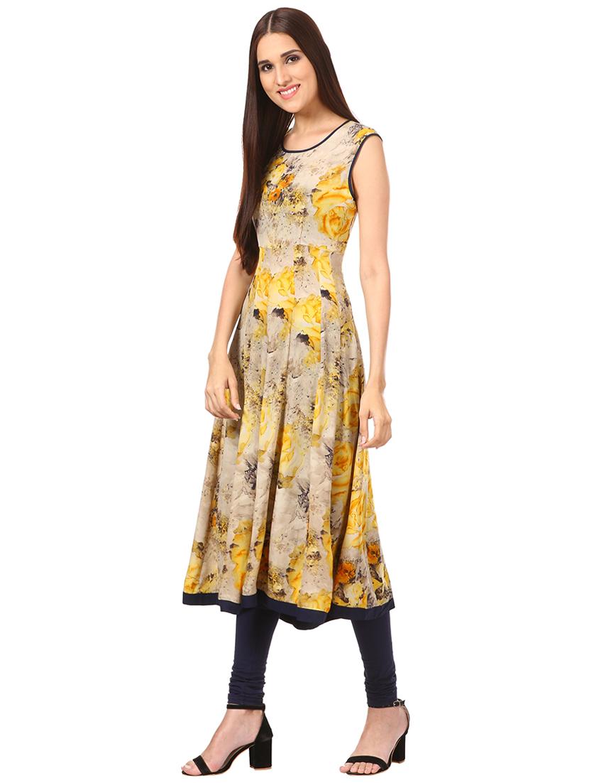 anarkali floral kurta - 15578406 - Zoom Image - 2