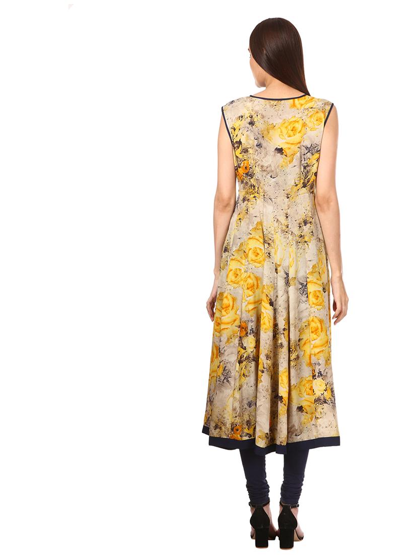 anarkali floral kurta - 15578406 - Zoom Image - 3