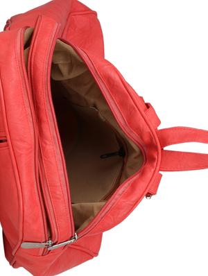 red leatherette (pu) fashion backpack - 15578518 - Standard Image - 3