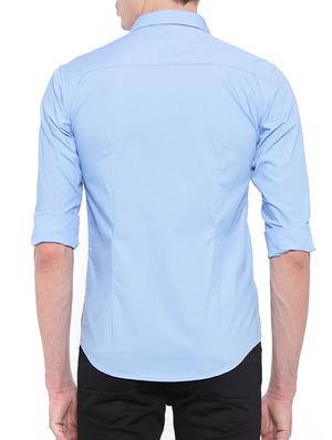 blue cotton casual shirt - 15579024 - Standard Image - 3