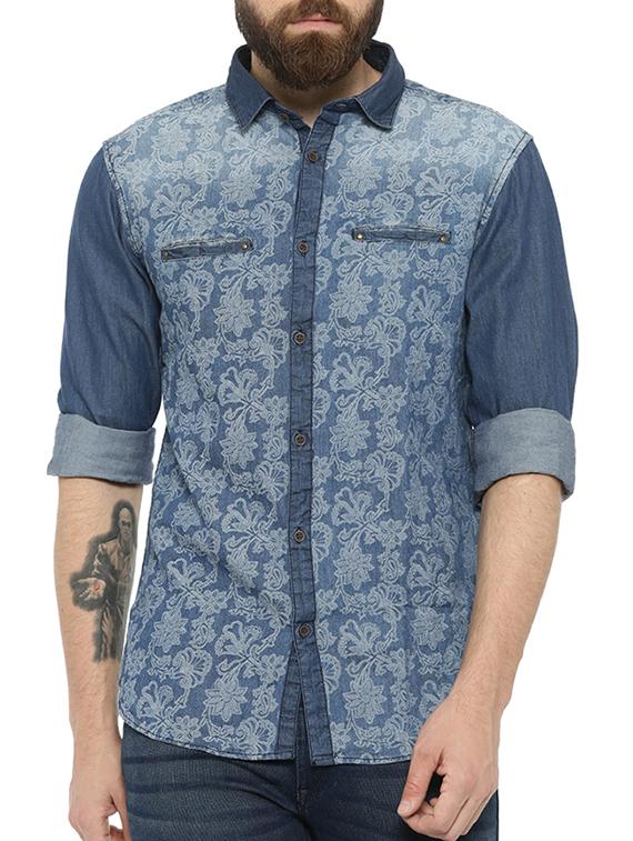 blue cotton casual shirt - 15579041 - Zoom Image - 1