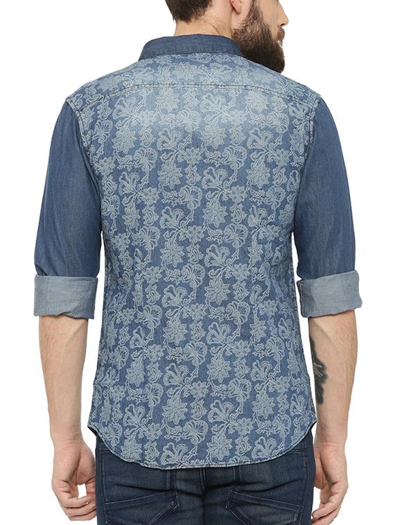 blue cotton casual shirt - 15579041 - Zoom Image - 3