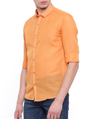 orange cotton casual shirt - 15579048 - Standard Image - 2