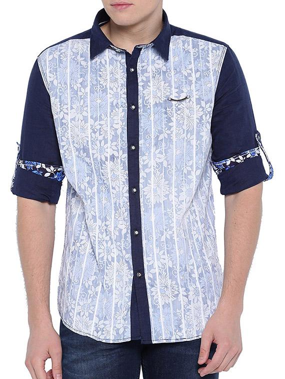 blue cotton casual shirt - 15579056 - Zoom Image - 1