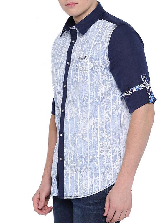 blue cotton casual shirt - 15579056 - Zoom Image - 2
