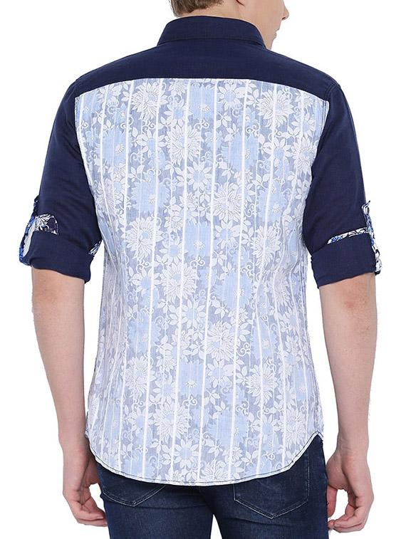 blue cotton casual shirt - 15579056 - Zoom Image - 3