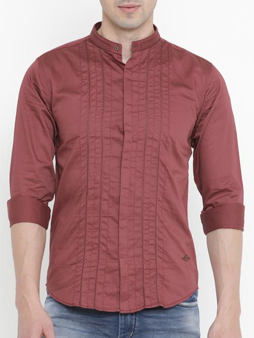 red cotton casual shirt - 15579073 - Standard Image - 1
