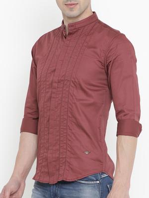 red cotton casual shirt - 15579073 - Standard Image - 2