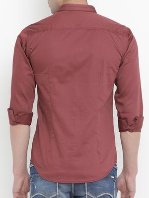 red cotton casual shirt - 15579073 - Standard Image - 3