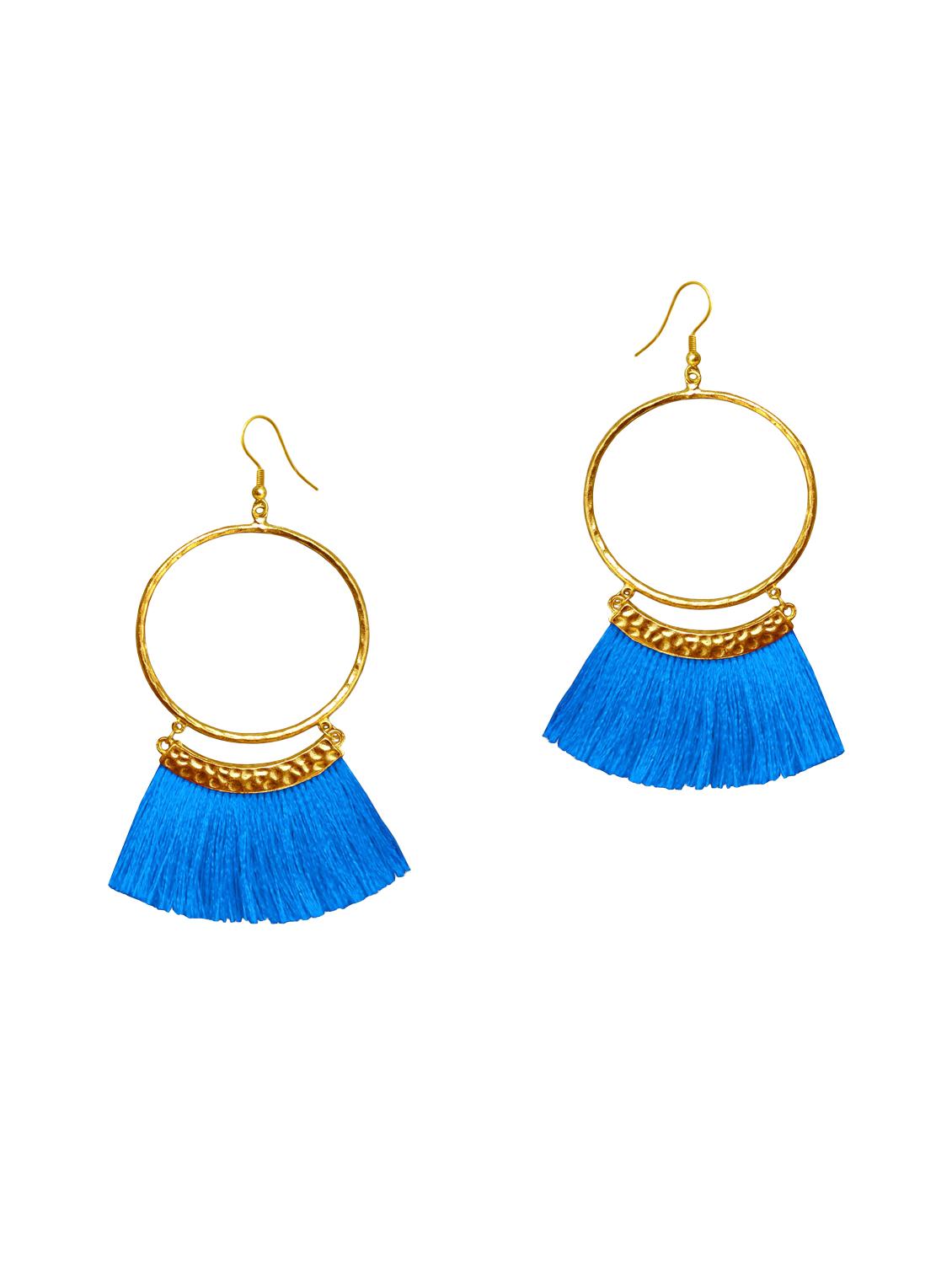 blue gold tone tassel earrings - 15579350 - Zoom Image - 1