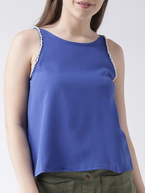 Pearl Embellished Sleeveless Top - 15580092 - Standard Image - 1