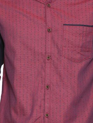 red cotton casual shirt - 15580141 - Standard Image - 4