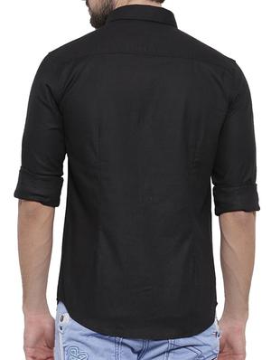 black cotton casual shirt - 15580149 - Standard Image - 3