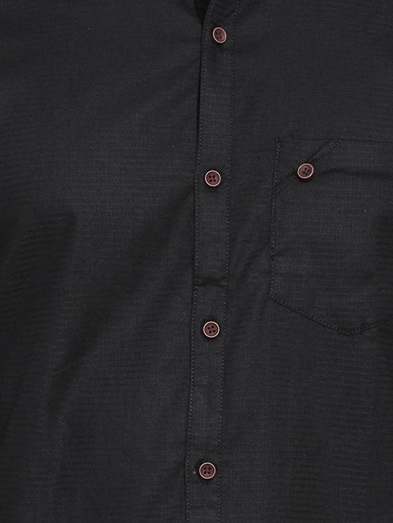 black cotton casual shirt - 15580149 - Zoom Image - 4