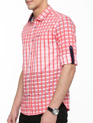 red cotton casual shirt - 15580167 - Standard Image - 2