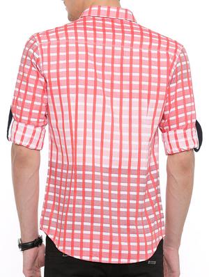 red cotton casual shirt - 15580167 - Standard Image - 3