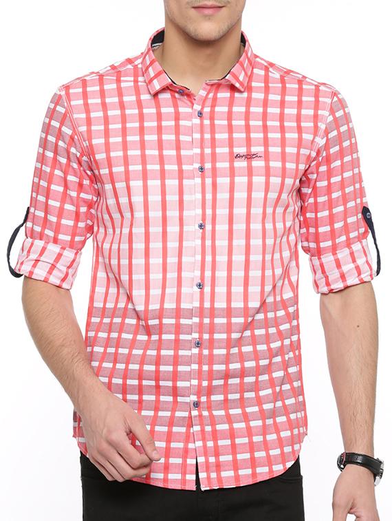 red cotton casual shirt - 15580167 - Zoom Image - 1