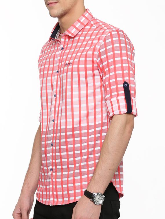 red cotton casual shirt - 15580167 - Zoom Image - 2