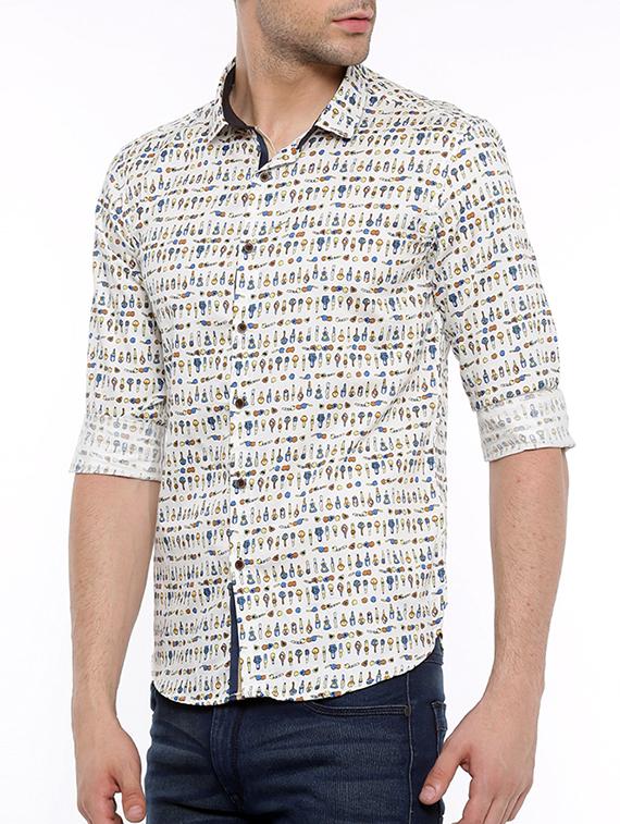 white cotton casual shirt - 15580174 - Zoom Image - 2