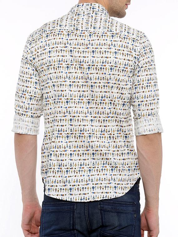 white cotton casual shirt - 15580174 - Zoom Image - 3